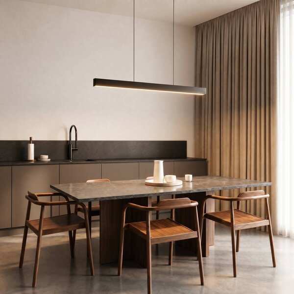 Inteligentna lampa wisząca Mylosh Lucande, możliwość ściemniania, czarny, salon / jadalnia, aluminium, nowoczesny