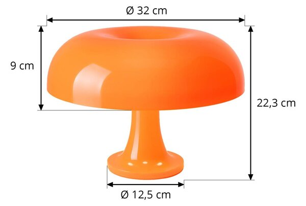 Artemide Lampa stołowa design Nessino, żółty / pomarańczowy, salon / jadalnia, tworzywo sztuczne, design