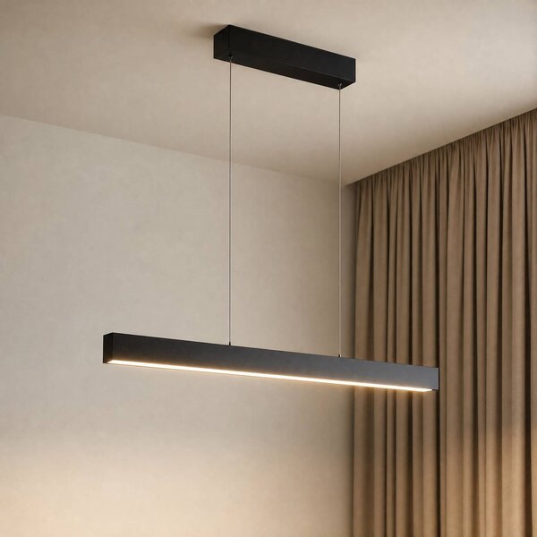 Inteligentna lampa wisząca Mylosh Lucande, możliwość ściemniania, czarny, salon / jadalnia, aluminium, nowoczesny