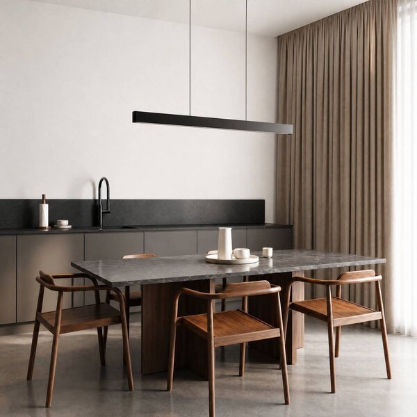 Inteligentna lampa wisząca Mylosh Lucande, możliwość ściemniania, czarny, salon / jadalnia, aluminium, nowoczesny