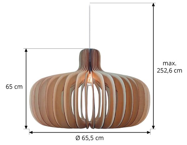 Nordlux Lampa wisząca Hazo, możliwość ściemniania, salon / jadalnia, drewno, skandynawski