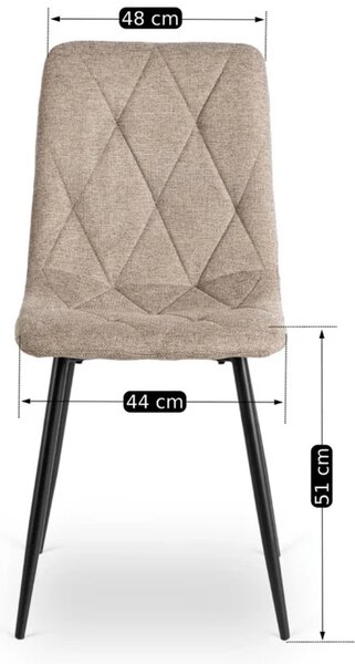 Krzesło Tapicerowane do Salonu ROBIN 2 Beżowe Nowoczesne Loft