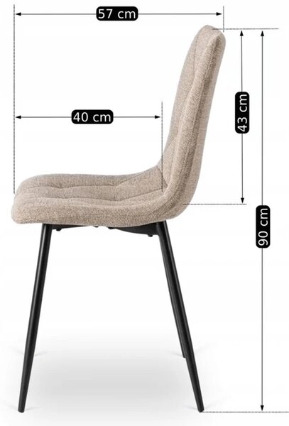 Krzesło Tapicerowane do Salonu ROBIN 2 Beżowe Nowoczesne Loft