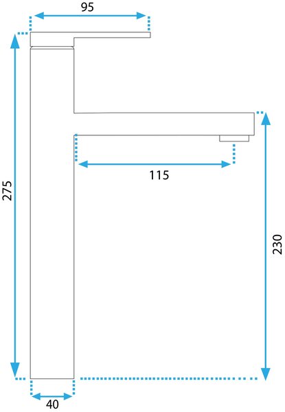 Bateria Umywalkowa REA PIXEL CZARNA Wysoka