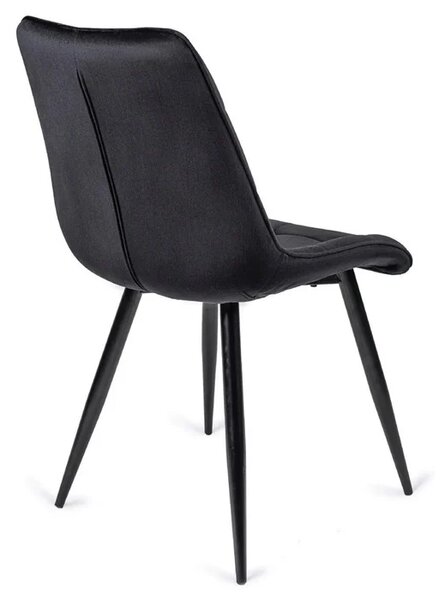 Zestaw Stół Prostokątny Rozkładany CLARK 120-160 cm Dąb Artisan/Czarny i 4 Krzesła Tapicerowane RIO Czarne Welurowe
