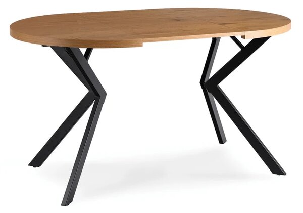 Stół Okrągły Rozkładany DORIAN 80-160 cm Dąb Złoty/Czarny Loft