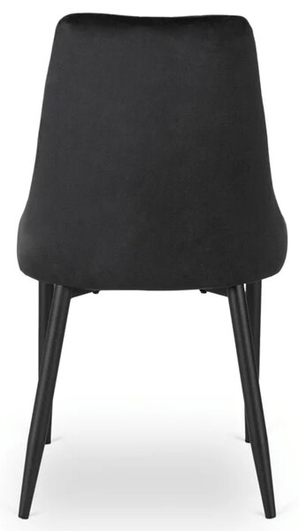 Zestaw Stół Okrągły Rozkładany HARRY 102-142 cm Dąb Artisan/Czarny i 4 Krzesła Tapicerowane BARI Czarne Nowoczesne