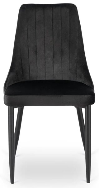 Zestaw Stół Okrągły Rozkładany HARRY 102-142 cm Dąb Artisan/Czarny i 4 Krzesła Tapicerowane BARI Czarne Nowoczesne