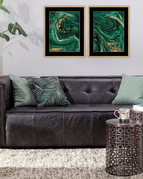 Obraz Abstract Green&Gold II 40 x 50 cm