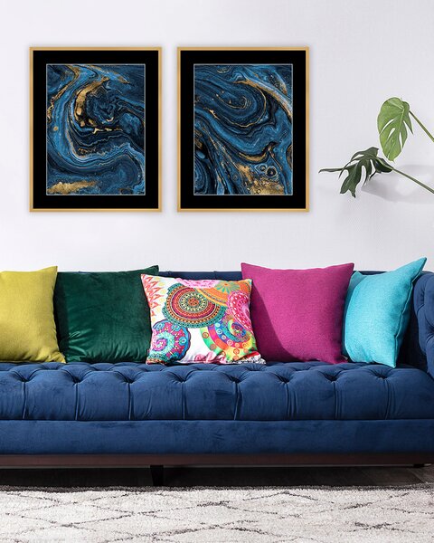 Obraz Abstract Blue&Gold II 40 x 50 cm