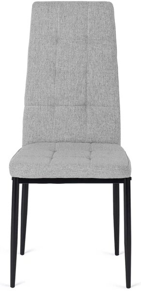 Zestaw Stół Prostokątny Rozkładany CLARK 120-160 cm Dąb Artisan/Czarny i 6 Krzeseł Tapicerowanych TEX Szarych
