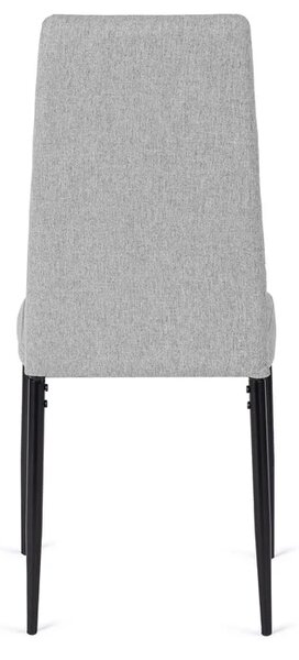 Zestaw Stół Prostokątny Rozkładany CLARK 120-160 cm Dąb Artisan/Czarny i 6 Krzeseł Tapicerowanych TEX Szarych