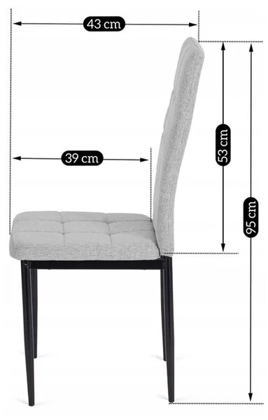 Zestaw Stół Prostokątny Rozkładany CLARK 120-160 cm Dąb Artisan/Czarny i 6 Krzeseł Tapicerowanych TEX Szarych