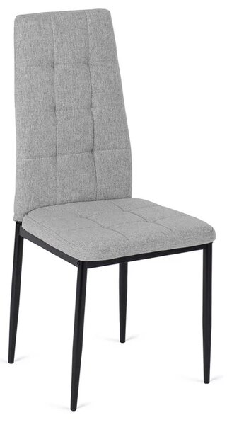 Zestaw Stół Prostokątny Rozkładany CLARK 120-160 cm Dąb Artisan/Czarny i 6 Krzeseł Tapicerowanych TEX Szarych