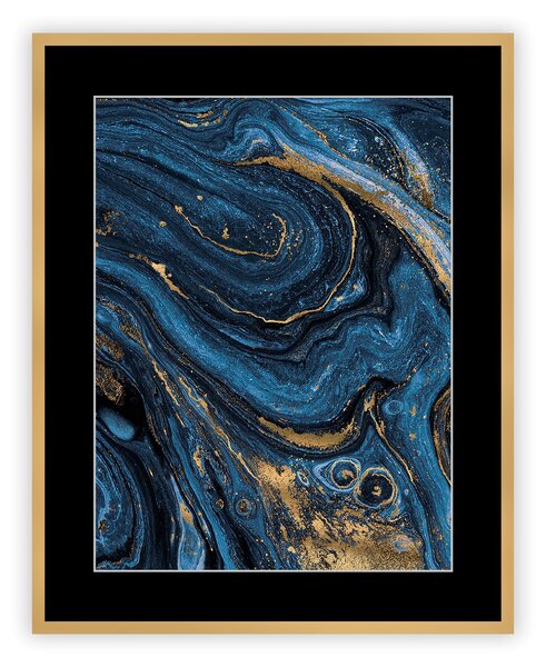 Obraz Abstract Blue&Gold II 40 x 50 cm