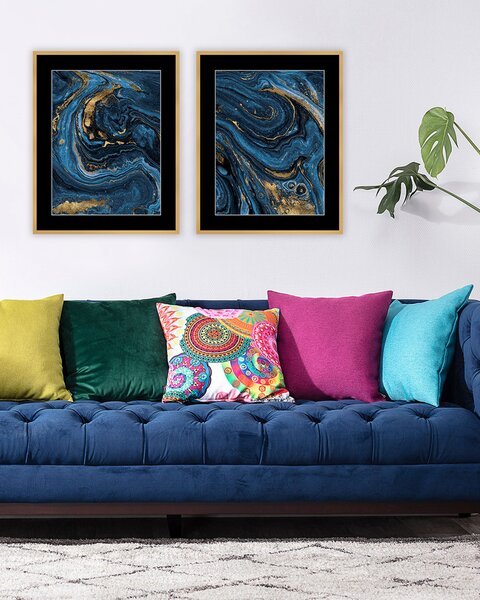 Obraz Abstract Blue&Gold I 40 x 50cm