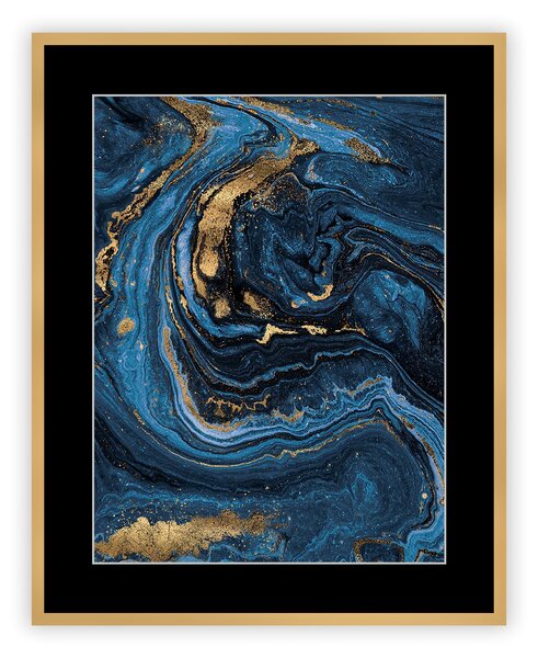 Obraz Abstract Blue&Gold I 40 x 50cm