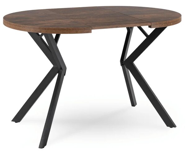 Stół Okrągły Rozkładany DORIAN 80-160 cm Dąb Rustykalny/Czarny Loft