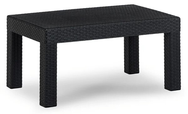 Zestaw Mebli Ogrodowych BRENTA Czarny/Szary 2xFotel Sofa Stolik Tarasowy Technorattan Nowoczesny