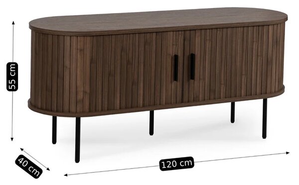 Szafka RTV do Salonu Dwudrzwiowa TRISH 120 cm Orzech Nowoczesna