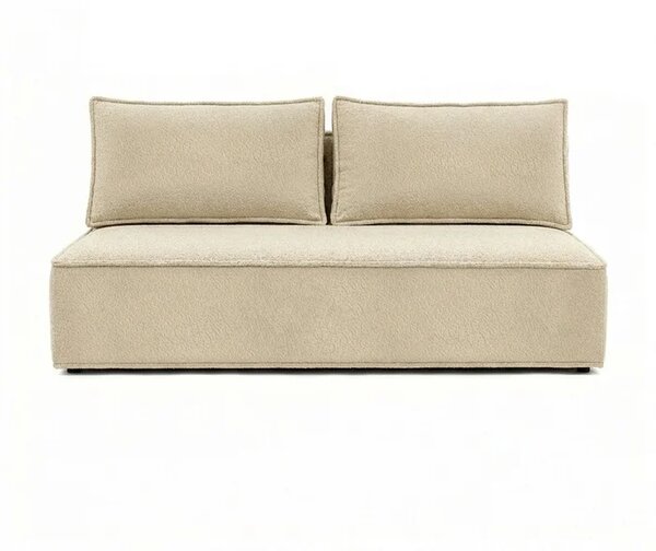 Sofa z Funkcją Spania MAVIA Beżowa Boucle Nowoczesna