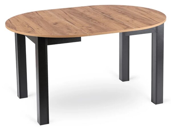 Stół Okrągły Rozkładany JAMES 103-223 cm Dąb Craft/Czarny Loft