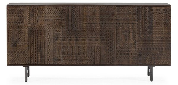 Ciemnobrązowa komoda z litego drewna mango 160x75x40 cm Kalai – MOME