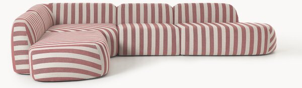 Narożna sofa modułowa XL w paski z szezlongiem Wolke