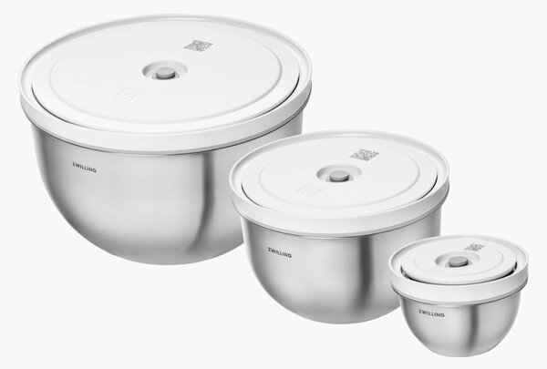 Komplet pojemników próżniowych ze stali z pokrywką Fresh & Save, 3 elem