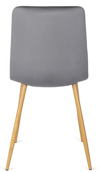 Zestaw Stół Okrągły Rozkładany HARRY 102-142 cm Dąb Artisan i 4 Krzesła FREDY Szare