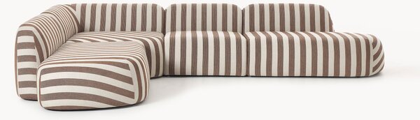 Narożna sofa modułowa XL w paski z szezlongiem Wolke