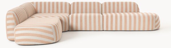 Narożna sofa modułowa XL w paski z szezlongiem Wolke