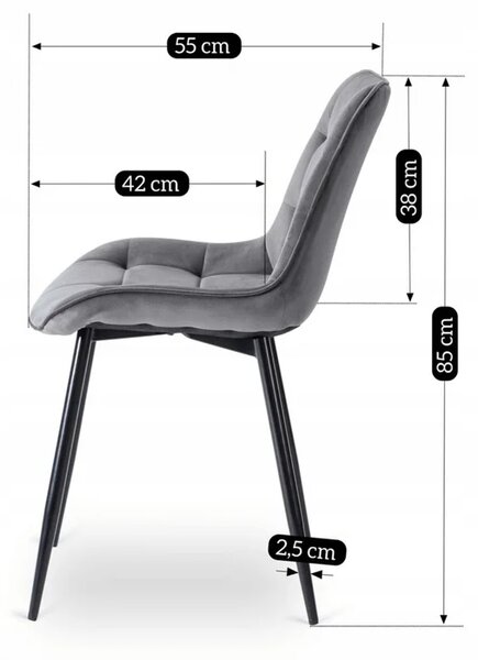 Zestaw Stół Okrągły Rozkładany HARRY 102-142 cm Dąb Artisan/Czarny i 4 Krzesła Tapicerowane CHRIS Szare Nowoczesne