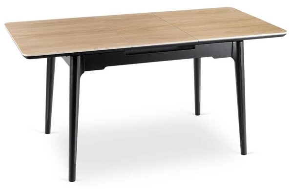 Stół Rozkładany Prostokątny SAMER 120-160 cm Ceramiczny Dąb/Czarny Loft