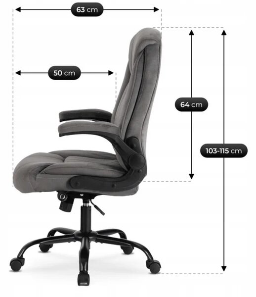Fotel Biurowy COMFORT Obrotowy Szary Nowoczesny