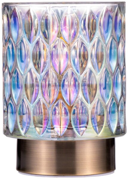 Bezprzewodowa szklana lampa stołowa w stylu glamour
