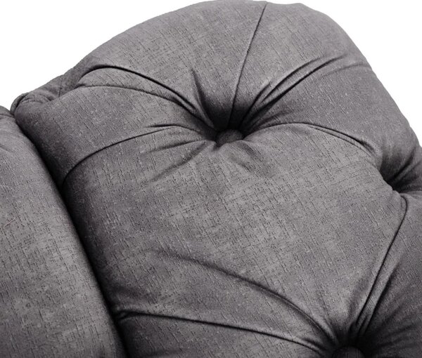 Sofa SORRENTO 3S Trzyosobowa Szara Welurowa Glamour