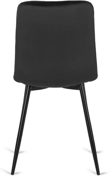 Zestaw Stół Kwadratowy Rozkładany MAX 80-160 cm Dąb Craft/Czarny i 4 Krzesła ROBIN Czarne Welurowe