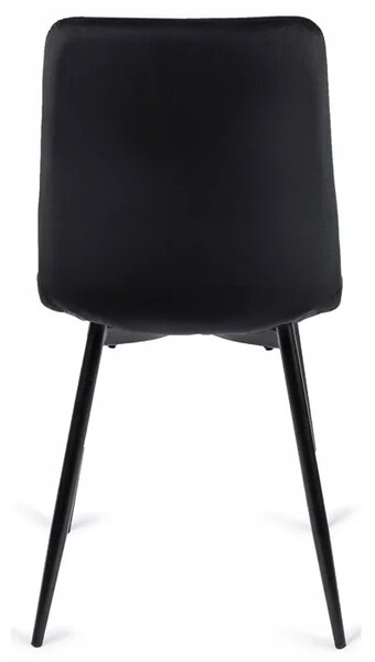 Zestaw Stół Kwadratowy Rozkładany MAX 80-160 cm Dąb Craft/Czarny i 6 Krzeseł PERU Czarnych Welurowych