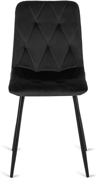 Zestaw Stół Kwadratowy Rozkładany MAX 80-160 cm Dąb Craft/Czarny i 4 Krzesła ROBIN Czarne Welurowe