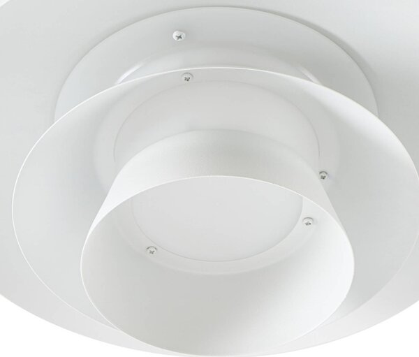 Lampa zewnętrzna LED Lucande Montaro, biała, 220 cm, IP54 Montaro, biały / opal, aluminium, nowoczesny