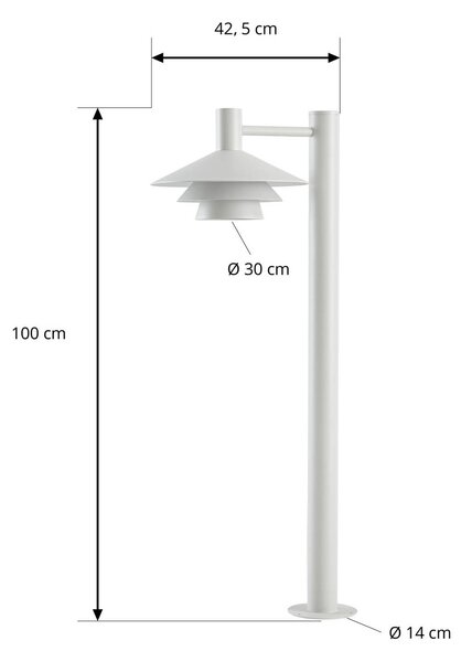 Słupek oświetleniowy LED Lucande Montaro, 100 cm, biała Montaro, biały / opal, aluminium, nowoczesny