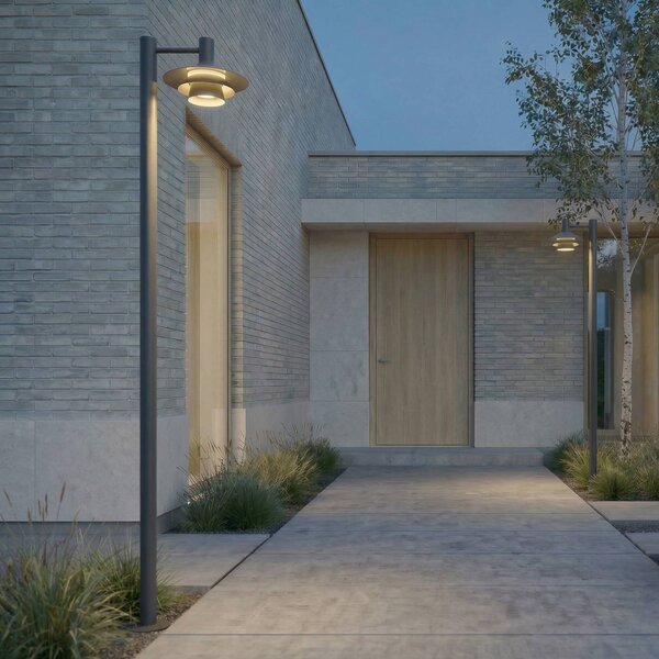 Lampa zewnętrzna LED Lucande Montaro, kolor antracytowy, 220 cm, IP54 Montaro, czarny, aluminium, nowoczesny