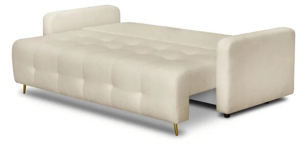 Sofa z Funkcją Spania SEUL Rozkładana Dwuosobowa Beżowa Boucle Nowoczesna