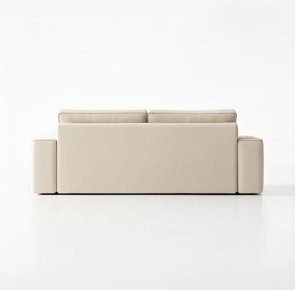 Sofa z Funkcją Spania CAMELIA Kremowa Boucle Nowoczesna