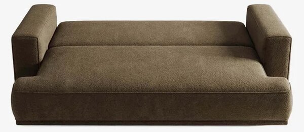 Sofa z Funkcją Spania CAMELIA Brązowa Boucle Nowoczesna