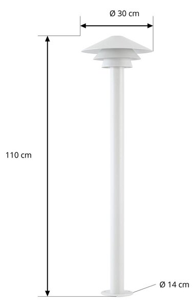 Słupek oświetleniowy LED Lucande Montaro, 110 cm, biały, IP54 Montaro, biały / opal, aluminium, nowoczesny