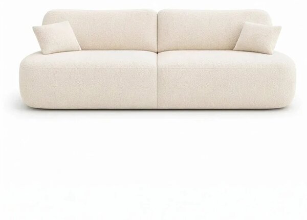Sofa AVERIO Rozkładana Dwuosobowa Kremowa Boucle Nowoczesna