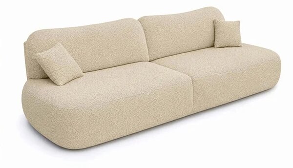 Sofa AVERIO Rozkładana Dwuosobowa Beżowa Boucle Nowoczesna