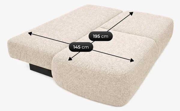 Sofa AVERIO Rozkładana Dwuosobowa Kremowa Boucle Nowoczesna